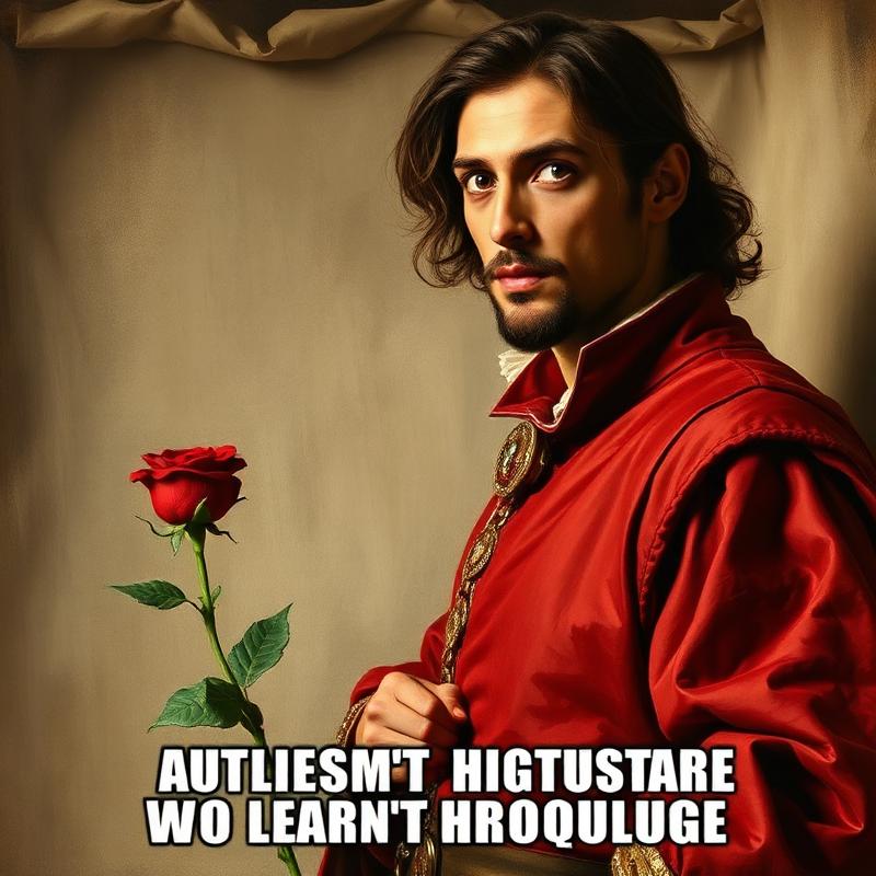 Renaissance-style meme portrait of a noble outlaw judging an outfit
